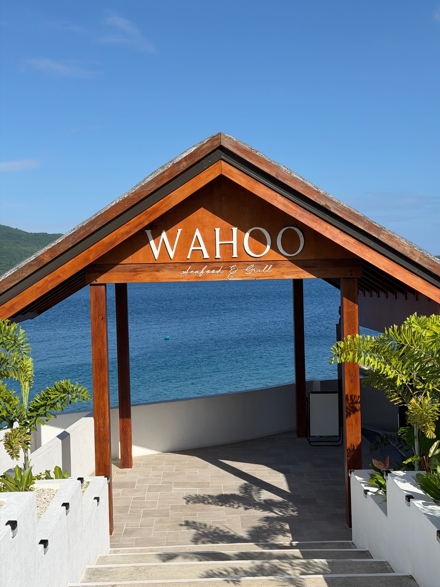 The entrance to Wahoo Seafood & Grill by the water, Efate, Vanuatu